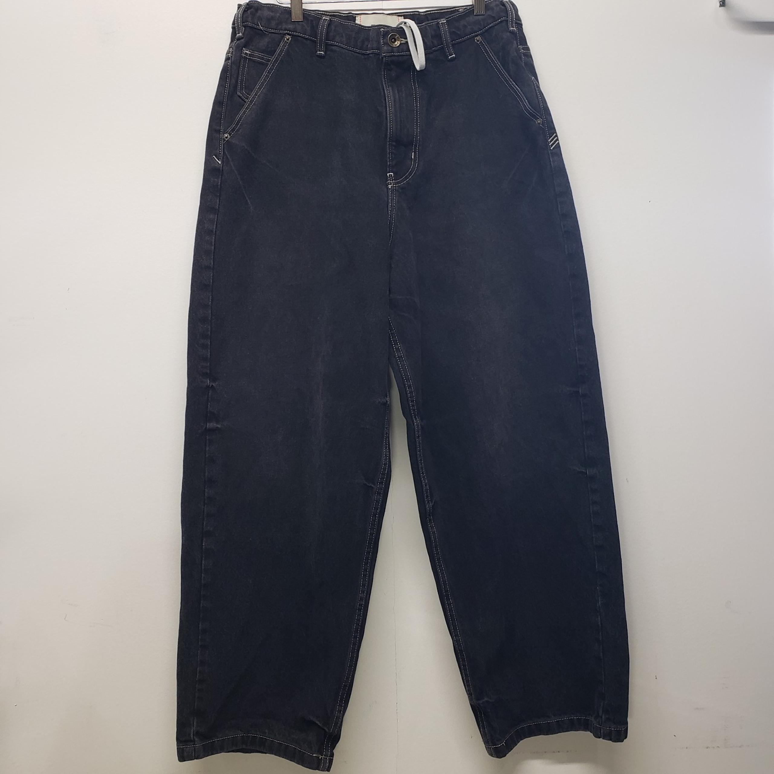 BDG Mens Oversized Baggy Fit Jeans Y2K Skater Medium Black Drawstring Grunge