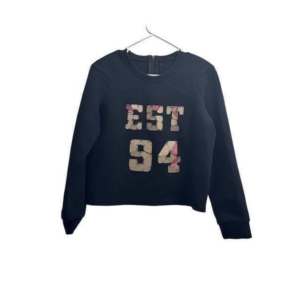Women’s Soft Black EST.94 NWT S.Deer Sweatshirt Size XL