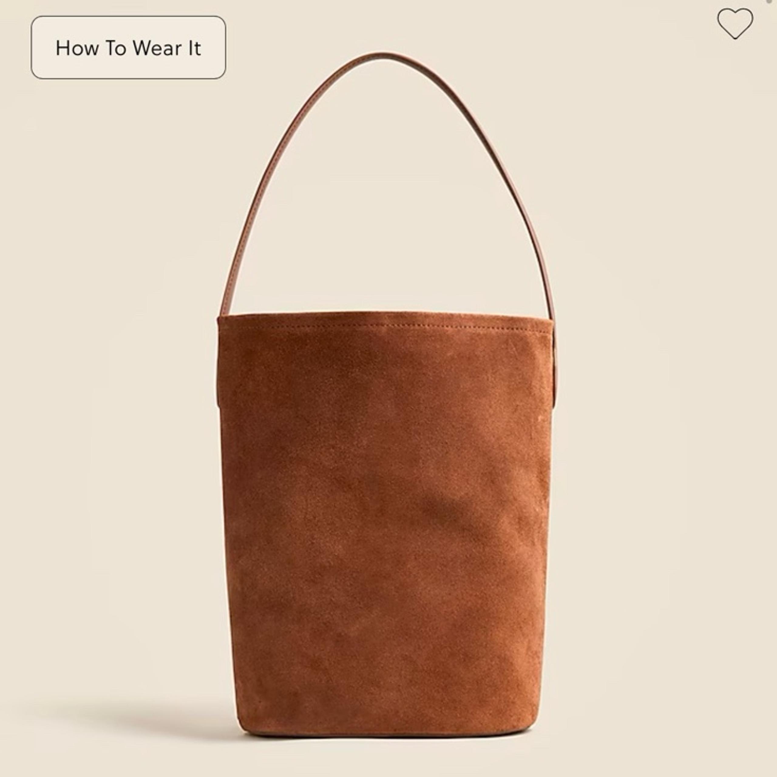 J.Crew Berkeley bucket bag in leather and suede