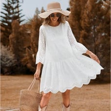 Embroidery Flattering Dress