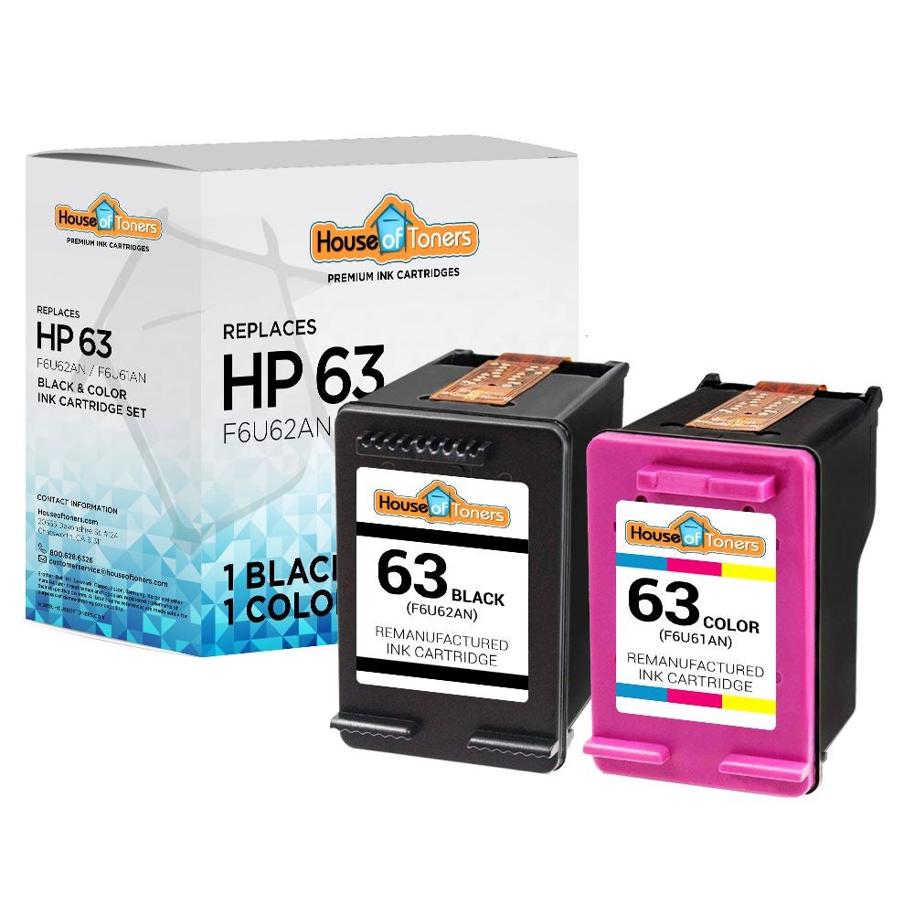 2PK HP 63 B/C Ink | Reman.