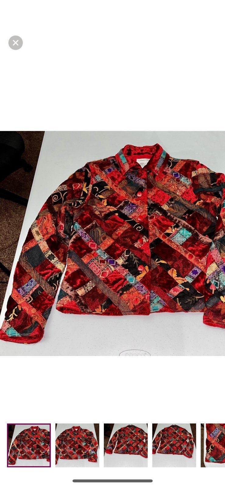 Coldwater Creek Vintage Vibrant Boho Quilted Patchwork Coat