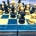 German-made Chess Set Hand-carved Blue