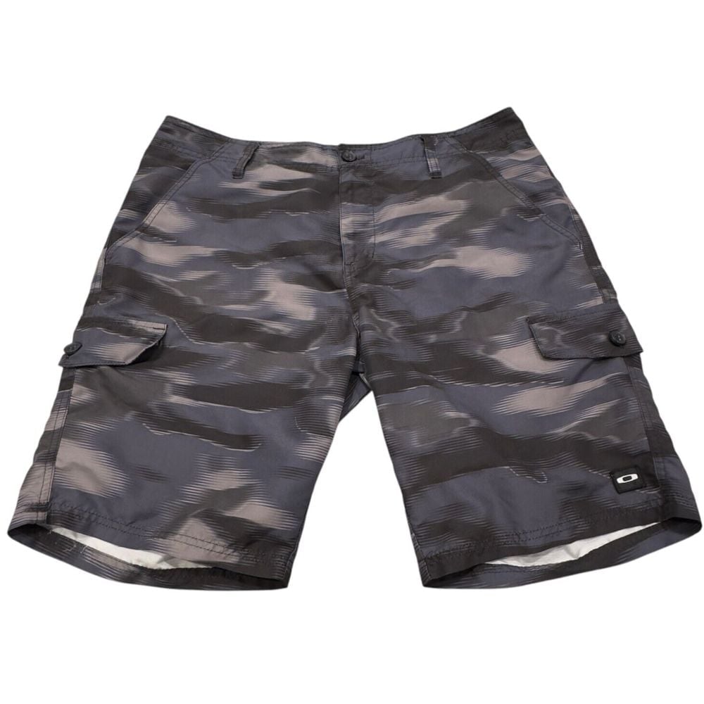 Vintage Oakley Tactical Field Gear Cargo Shorts Night Camo Size 34 Durable Rare