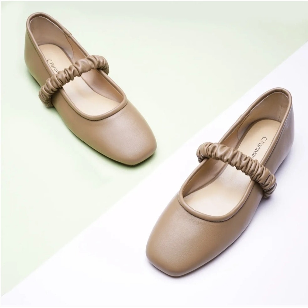 C.Paravano Clara Elastic Strap Mary Jane 5.5 Camel