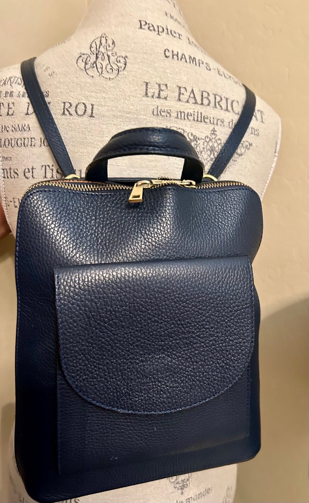 Leather backpack purse made in Italy