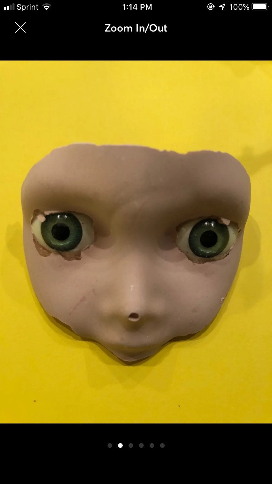 Vintage Porcelain Doll Face Fragment