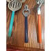 Fiesta Cocktail And Utensil Caddy 5 Piece Stainless Blue With Colorful Utensils