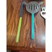 Fiesta Cocktail And Utensil Caddy 5 Piece Stainless Blue With Colorful Utensils