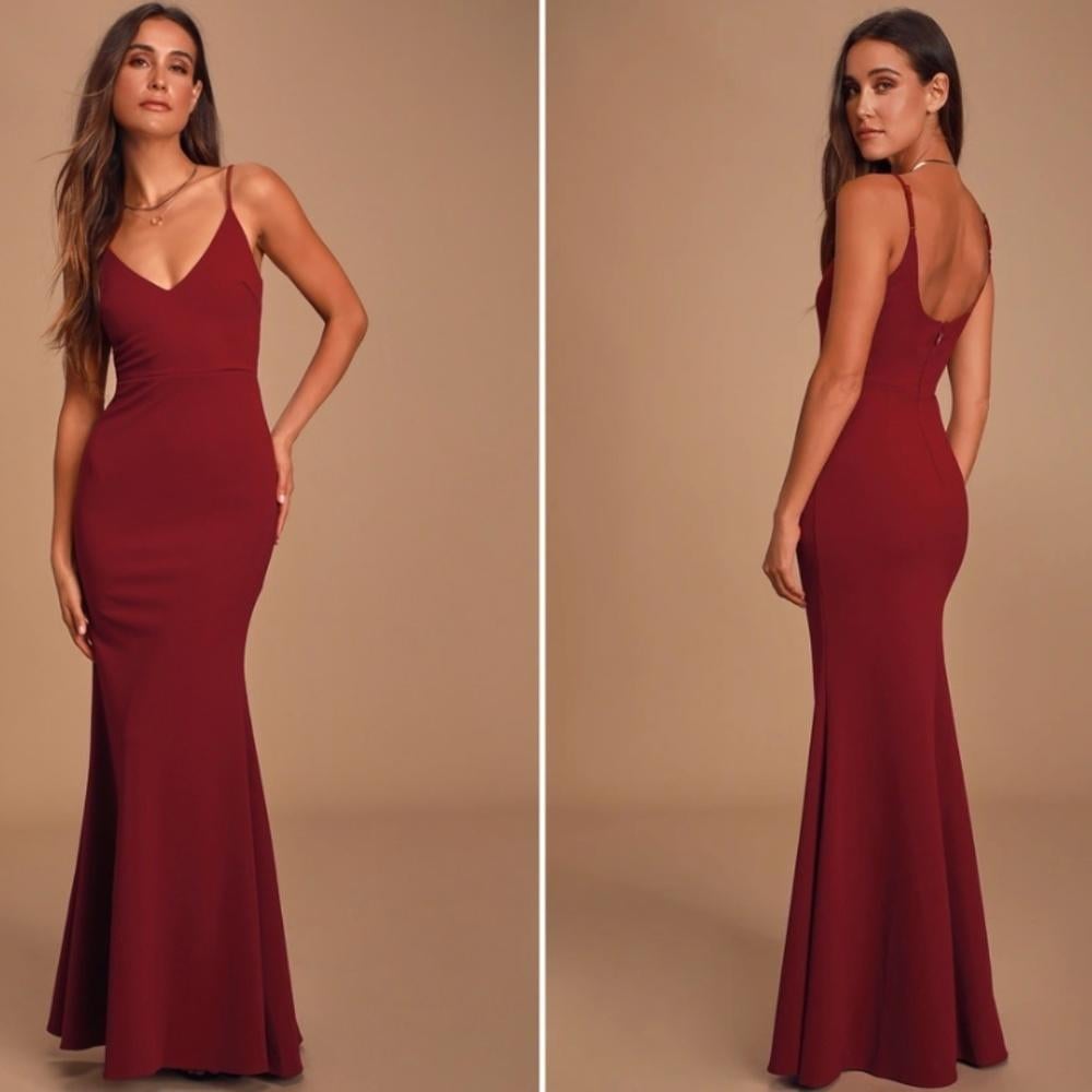 LULU's Prom Wedding Bridesmaid Special Event Classic Mermaid Maxi Dress NWOT
