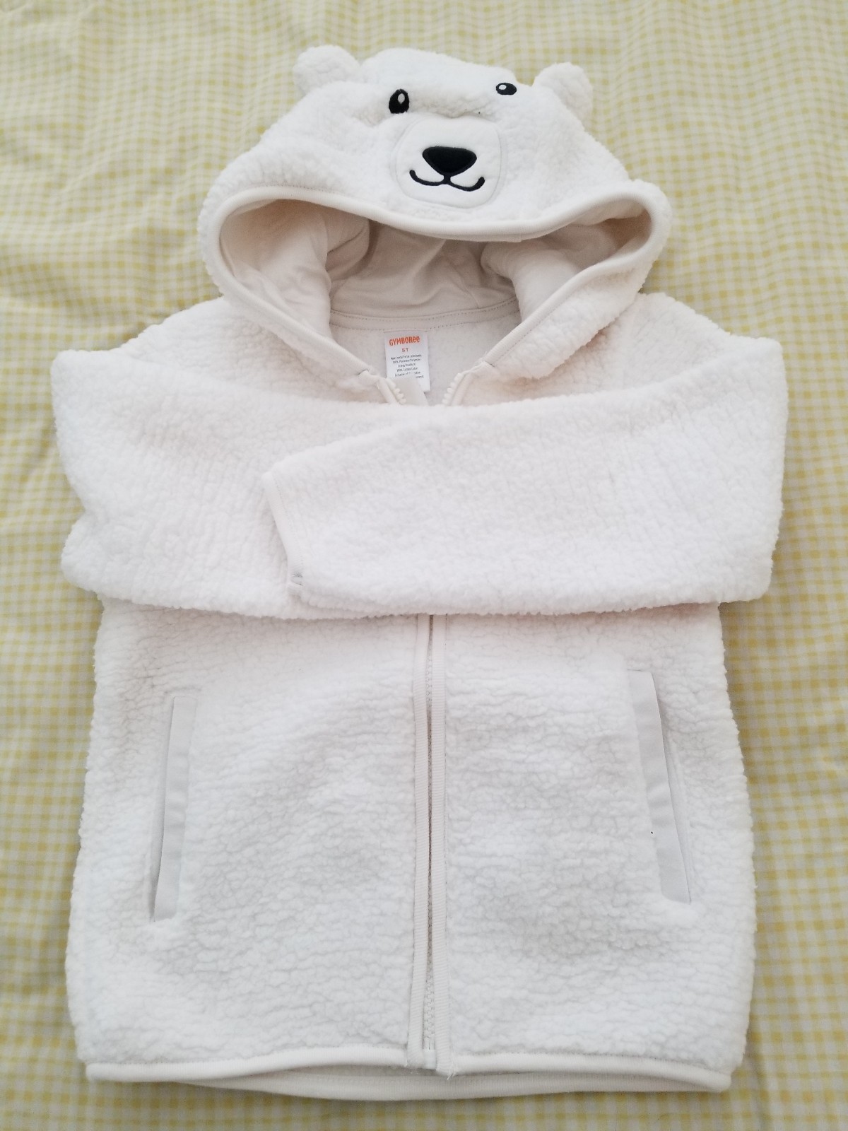 NWT Gymboree Girls Off-White Long-sleeve Fleece Hoodie Jacket