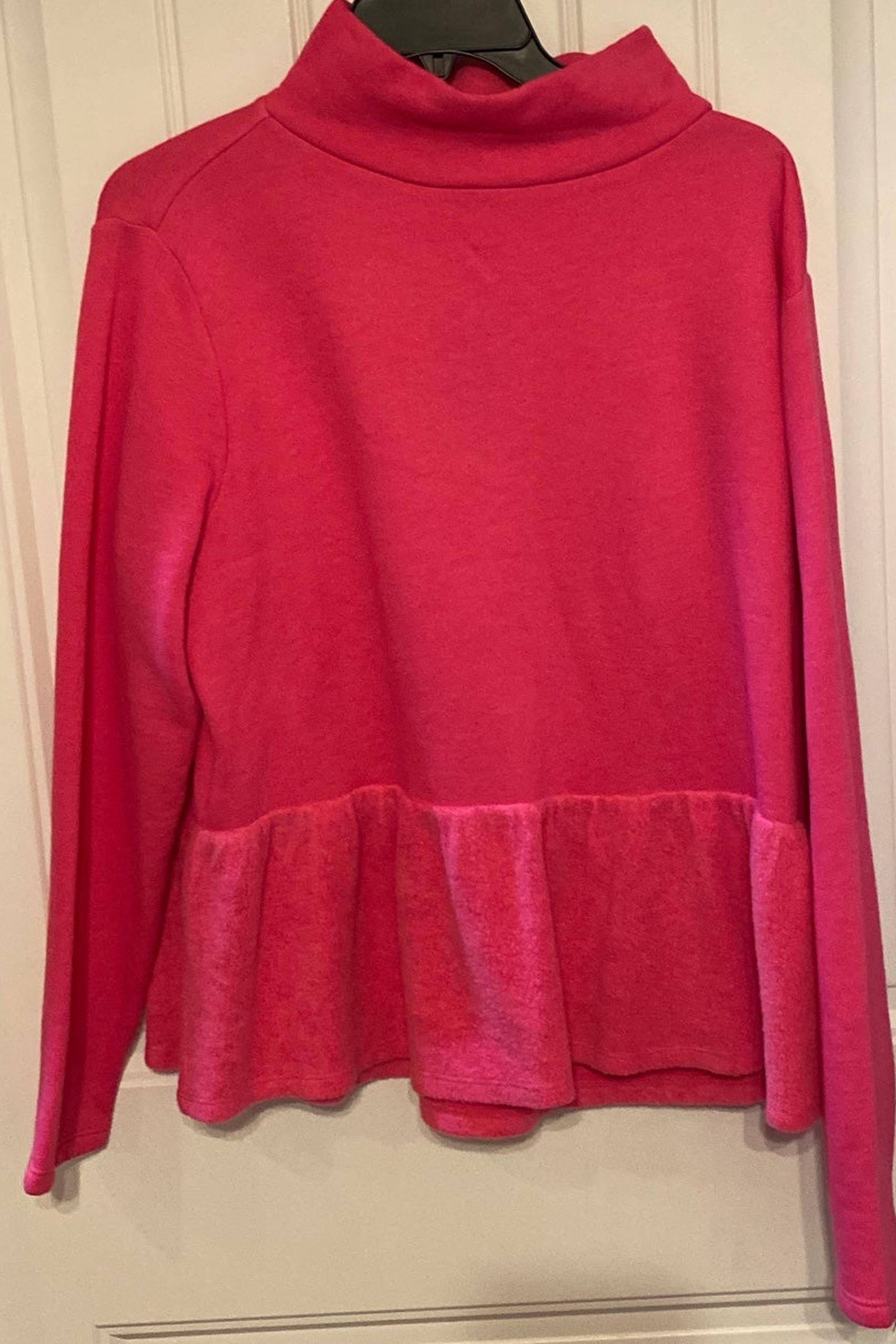 NWT Pink Mock Neck Peplum Top size XL