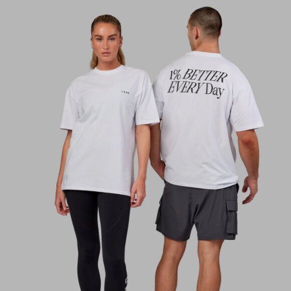 NWT LSKD Unisex VS6 1% Better Everyday FLXCotton Tee Oversize White – Large