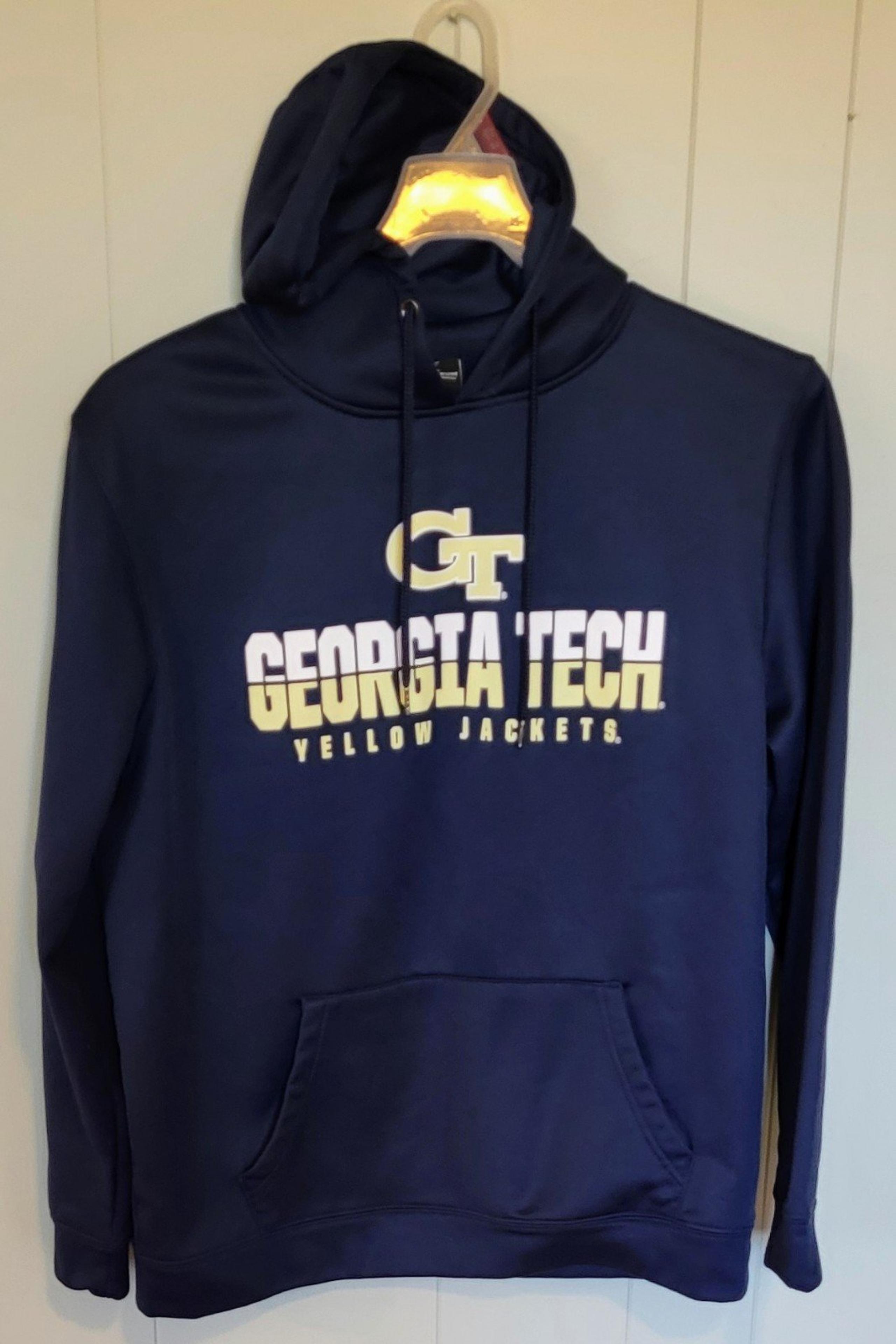 Georgia Tech Yellow Jackets Hoodie Men's L Blue Polyester Long-sleeved Pullover
