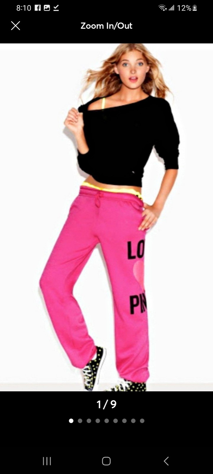 Victoria's Secret Pink Originals Love Pink Gray Campus Fit Sweatpants