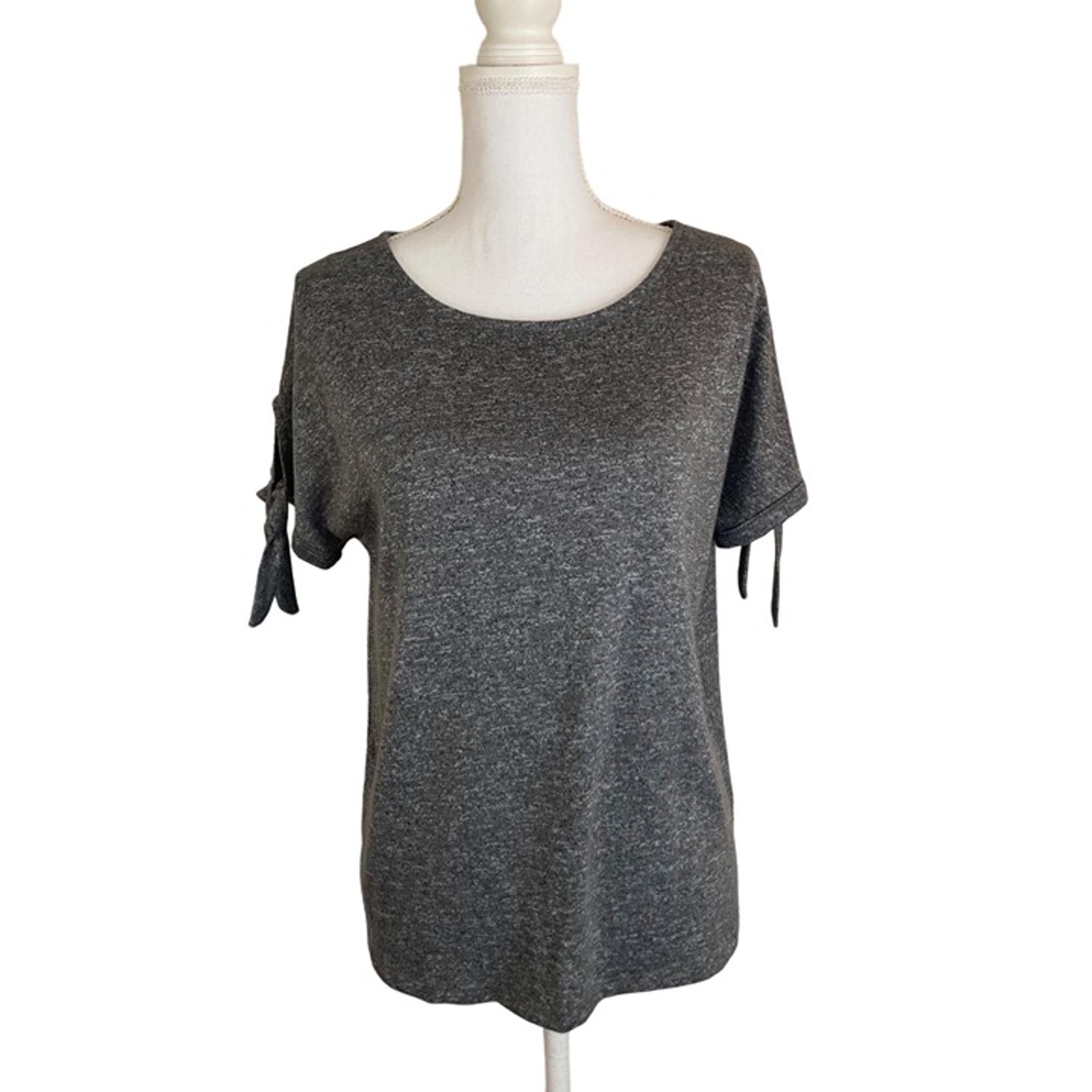 a.new.day Grey Tie Sleeve Top M
