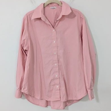 Reiss Jenny Cotton Poplin Shirt Button Front Collared Relaxed Pink Size 8