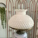 Vtg Milk Glass Hobnail Hurricane Lamp
