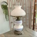 Vtg Milk Glass Hobnail Hurricane Lamp
