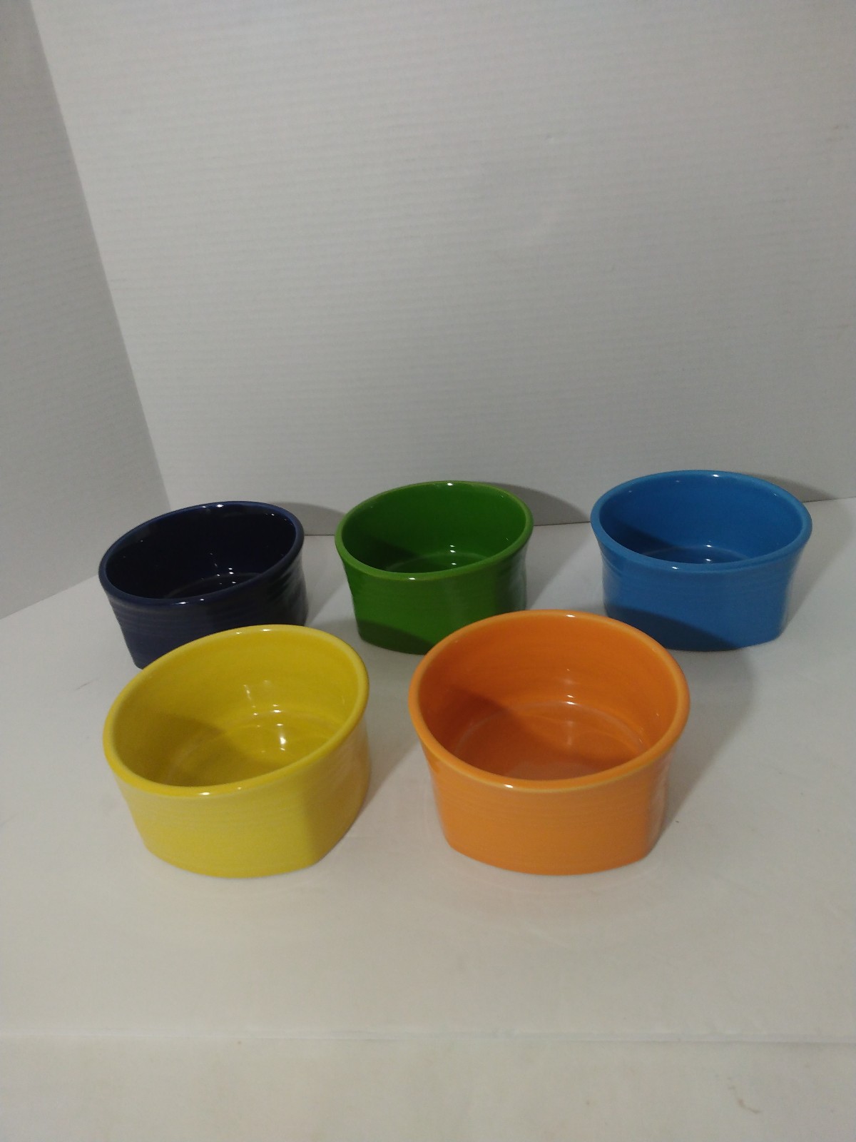 Lot 5 Homer Laughlin Fiesta Square Round Cereal Soup Bowls 5.25 x 2.5