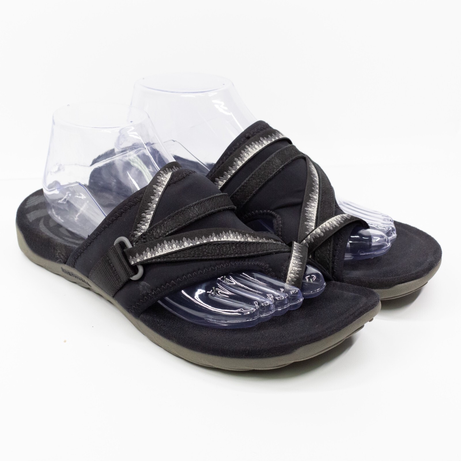 MERRELL Terran 3 Cush Slide Sport Sandals Black Comfort Toe Loop Womens Sz 10