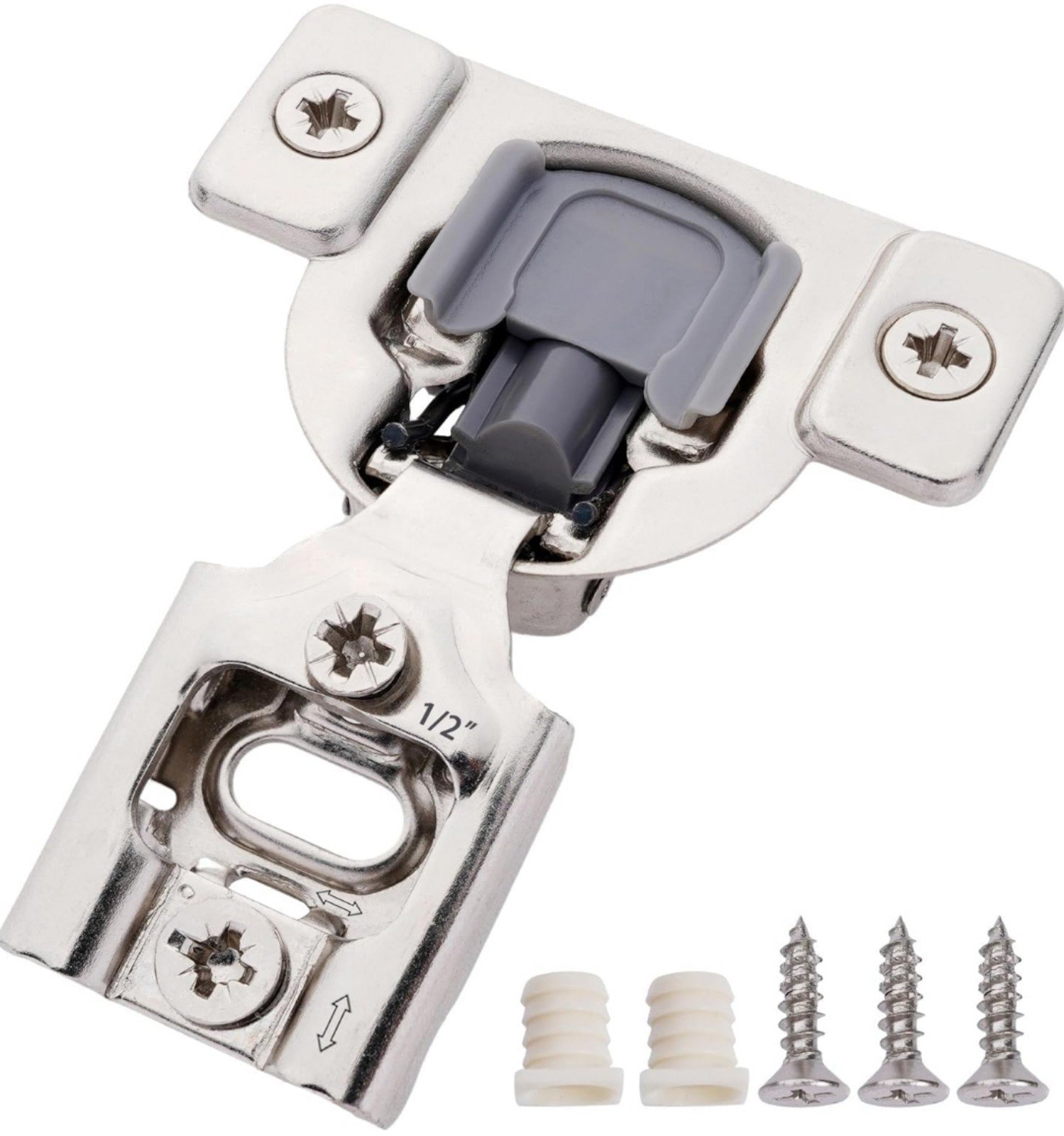 (40 Pieces) 1/2 Overlay Soft Closing Face Frame Cabinet Door Hinges with Screws