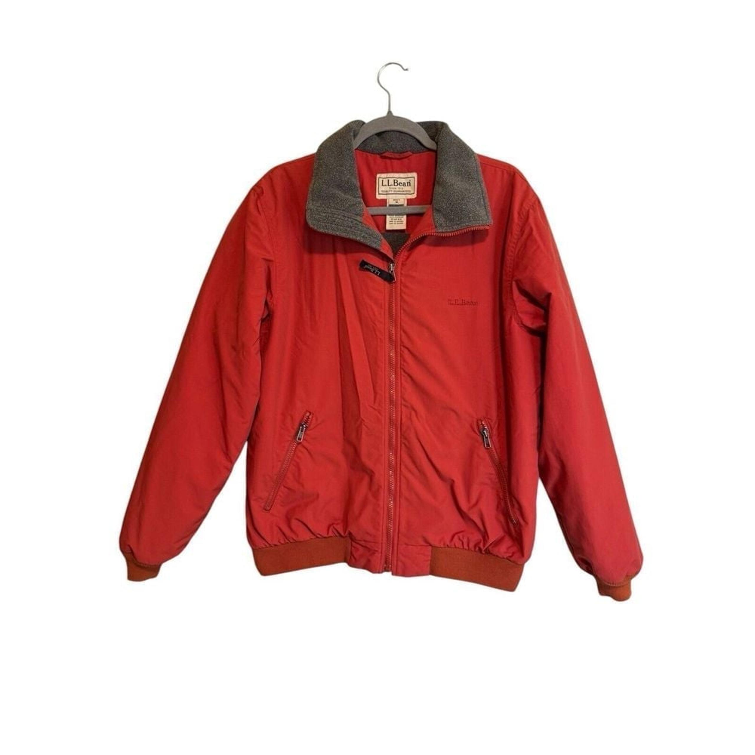 L.L. Bean  Men's MEDIUM Reg Fit Warm Up Jacket Fleece Lined Burnt Orange *READ*