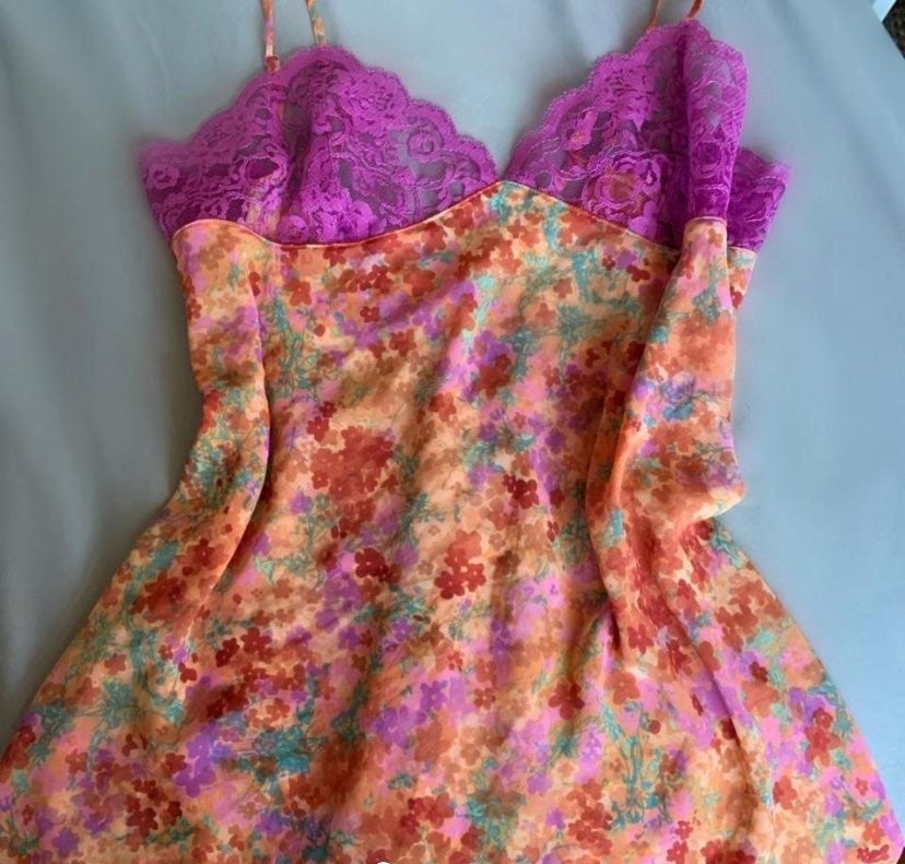 Victorias secret floral lace slip