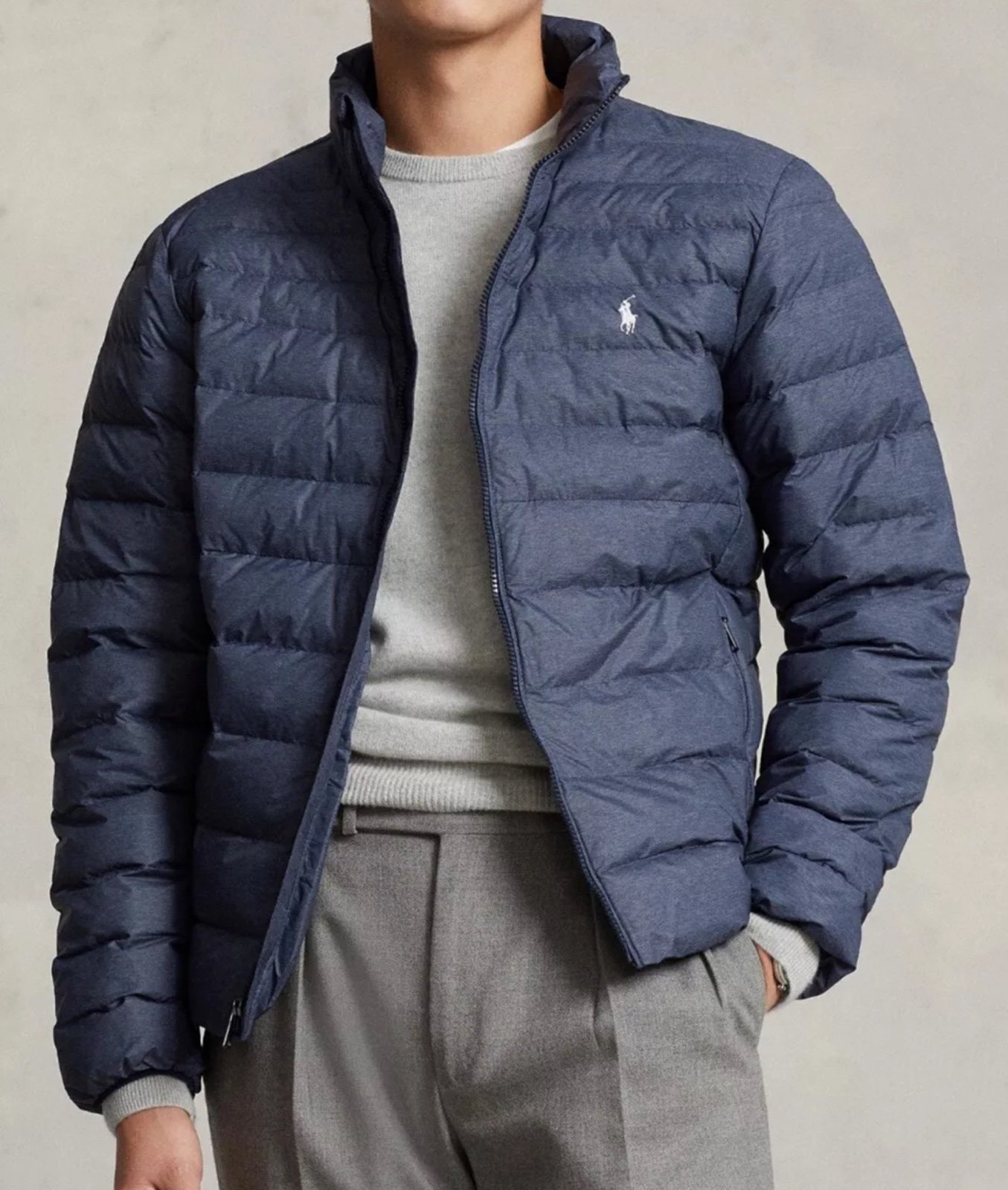 POLO RALPH LAUREN MENS TERRA SPRING NAVY HEATER PACKABLE PUFFER JACKET SZ XXL