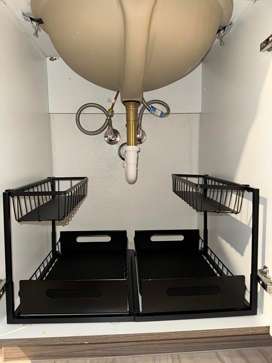 Under Sink Organizer, Pull Out Cabinet Organizer 2 Tier Slide Out