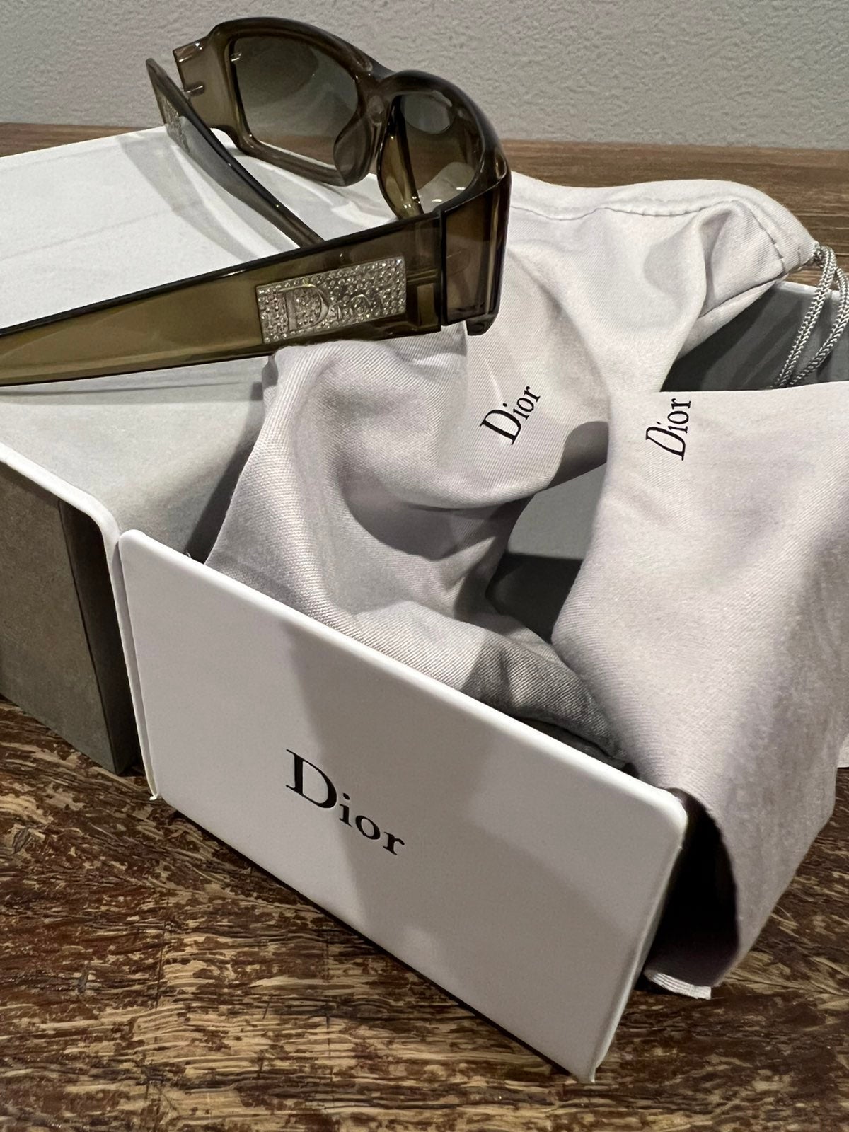 Christian shops Dior rectangular y2K sunglasses. Back on trend