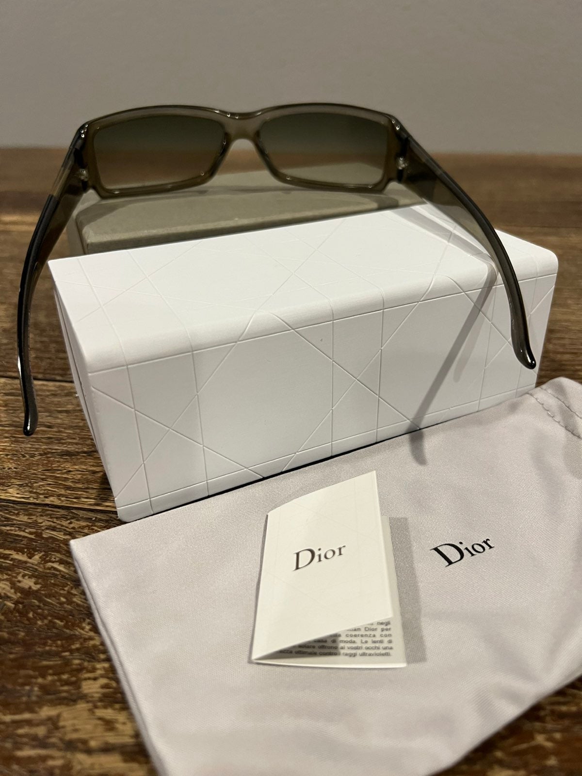 Christian shops Dior rectangular y2K sunglasses. Back on trend