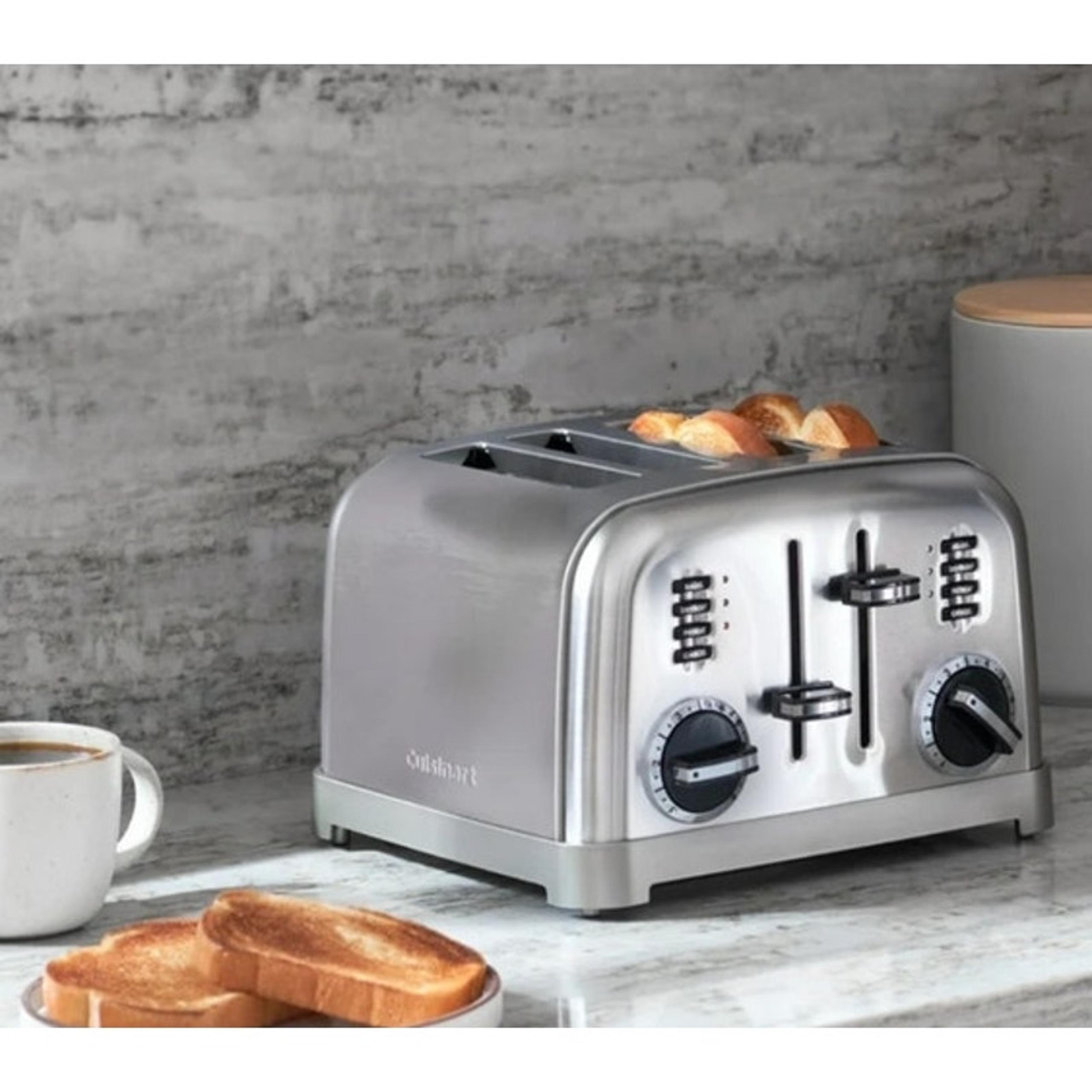 Cuisinart Toasters 4 Slice Stainless Steel Brushed Metal Classic Toaster NEW