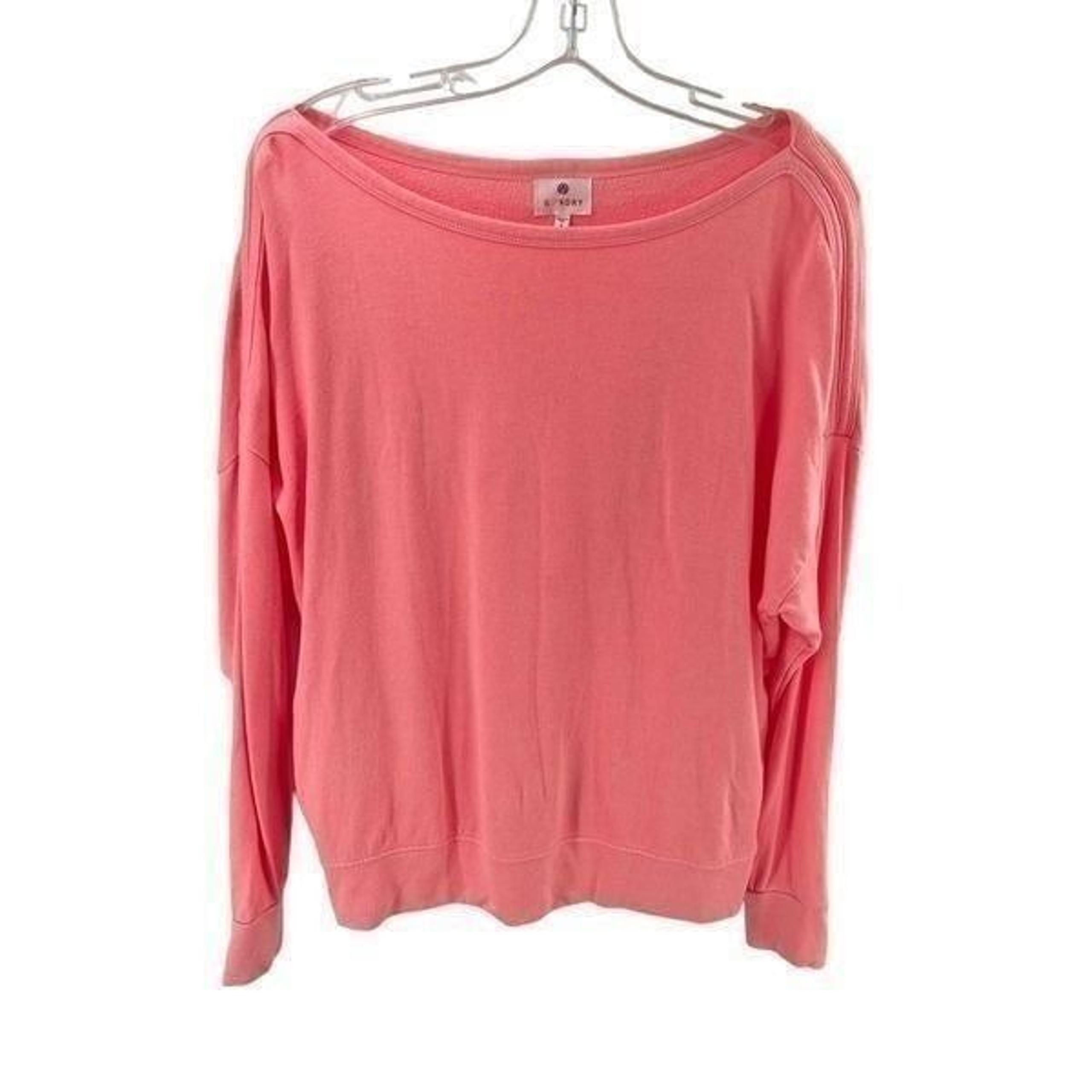Sundry off shoulder sweatshirt coral pink orange long sleeve XS