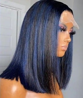 Lace front wig human hair