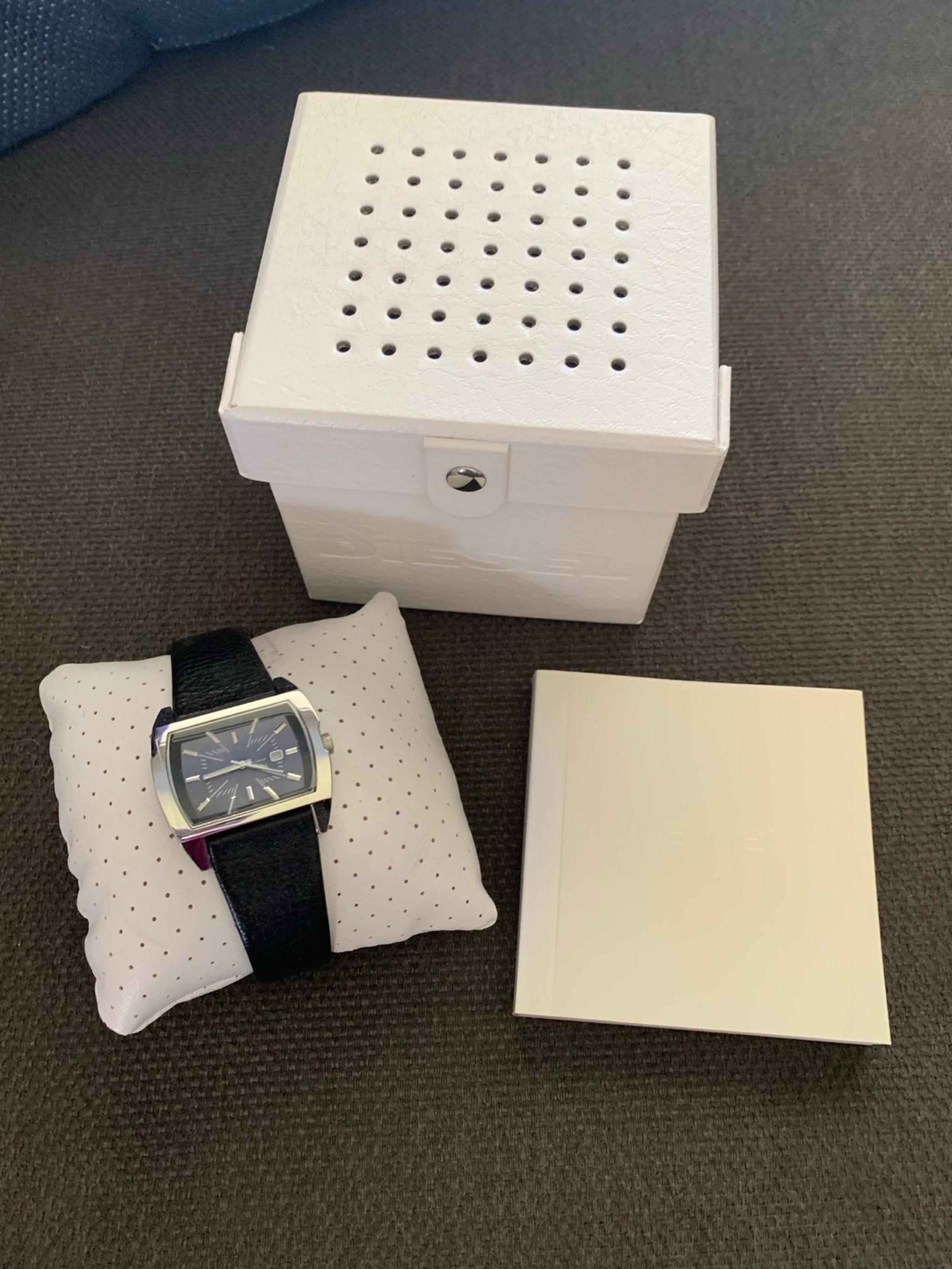 NWOT Diesel Watch with Black Leather Band