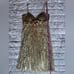 Jovani Gold Sequined & Lace Babydoll Dress w/ Bow Ethereal Goddess Whimsical - 8
