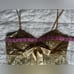 Jovani Gold Sequined & Lace Babydoll Dress w/ Bow Ethereal Goddess Whimsical - 8