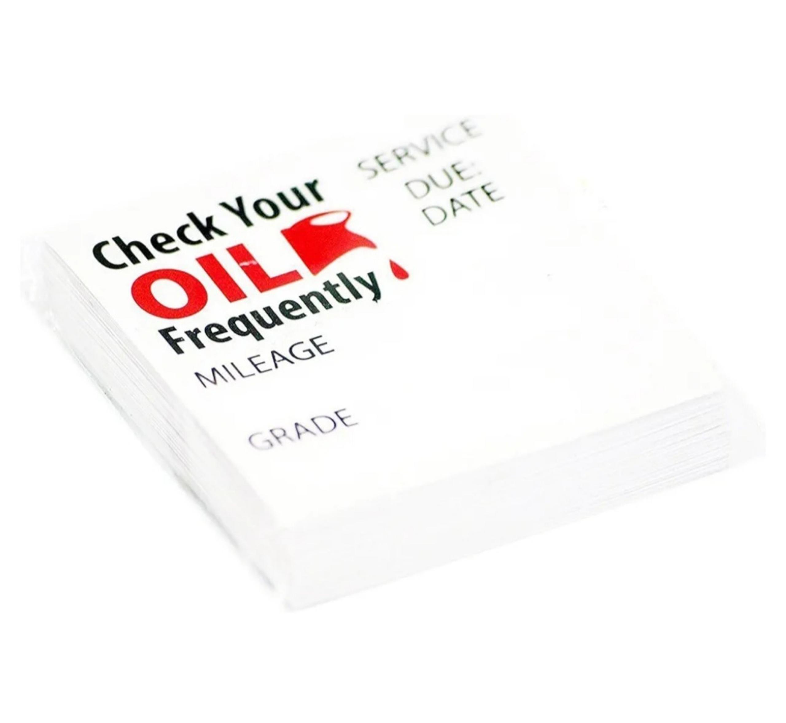 Oil Change Stickers
