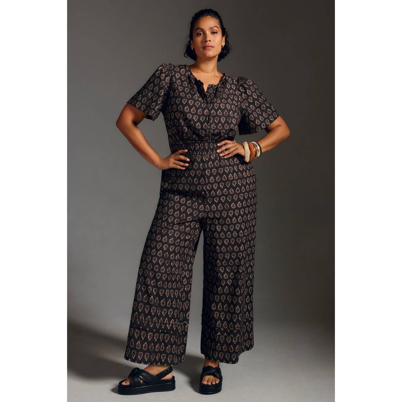 Anthropologie Somerset Paisley wide leg jumpsuit size small