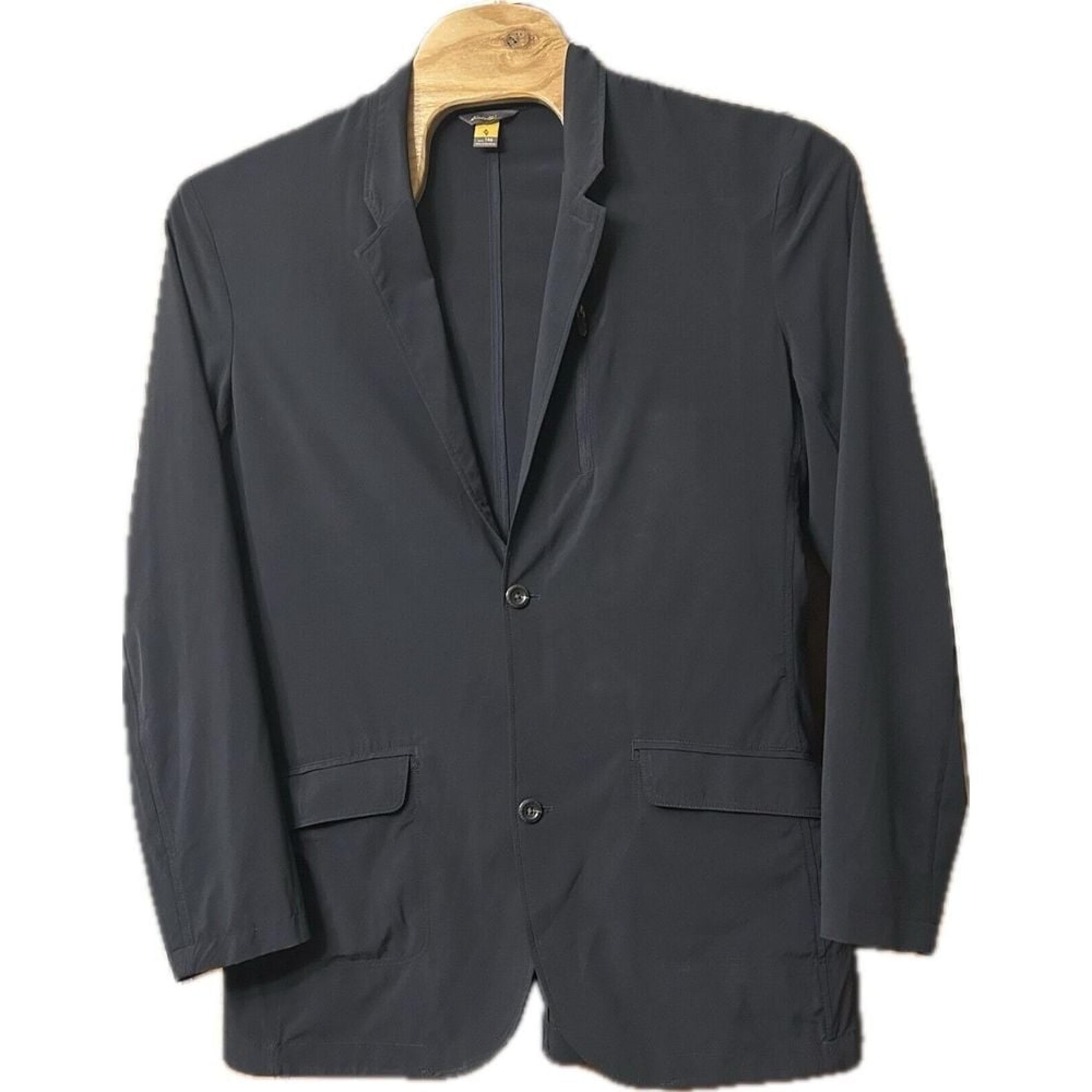 Eddie Bauer Travex Blazer  Men T46 Tall Blue 2 Button Sport Coat Stretch Travel