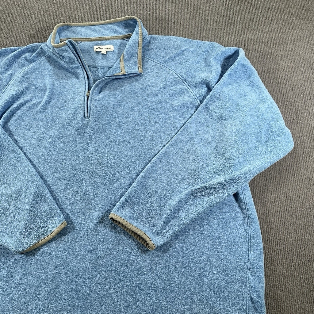 Peter Millar Crown Comfort Luxury Fleece Cotton Blend 1/4 Zip Pullover XXL Golf