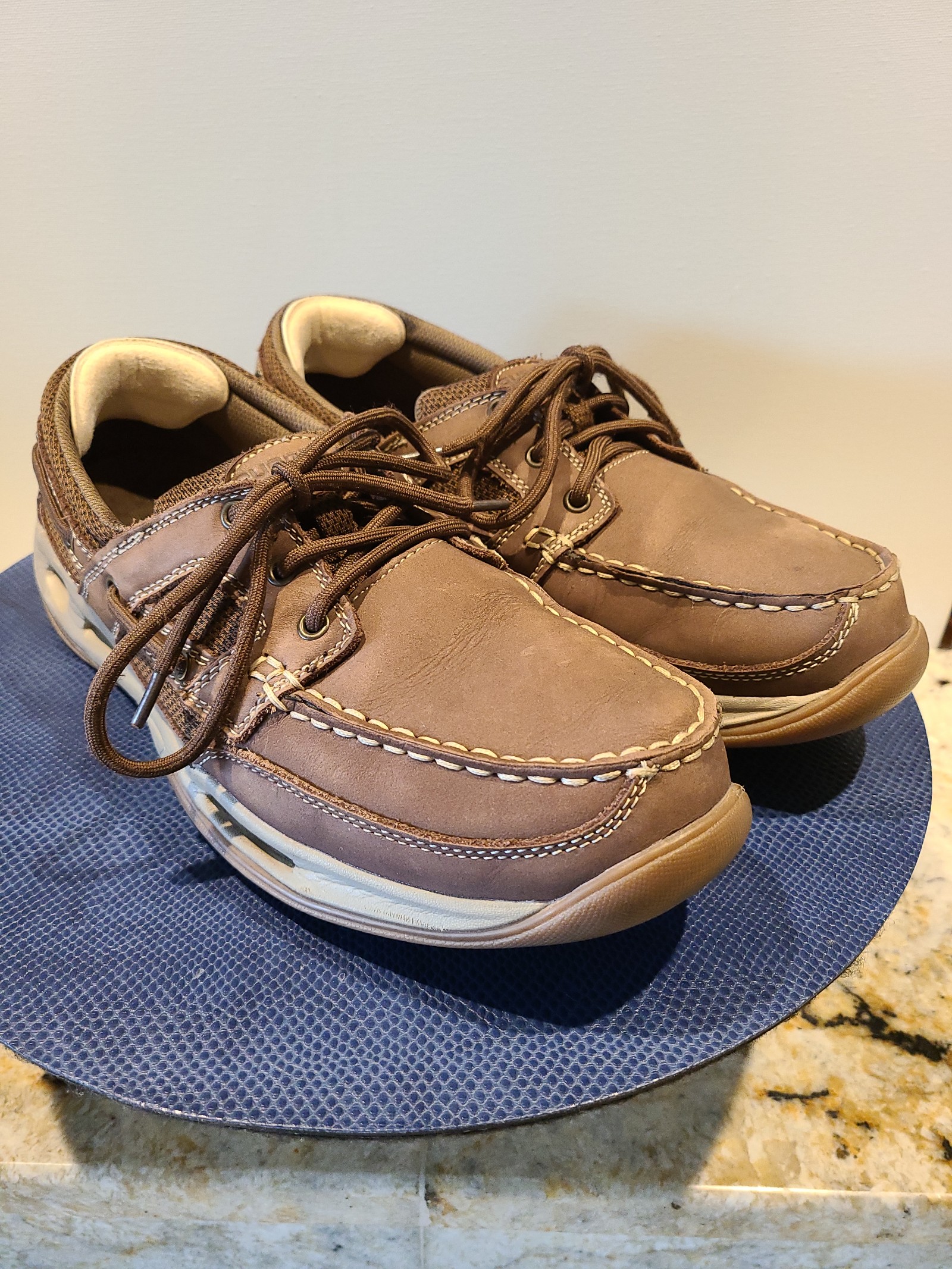 RUGGED SHARK Men's Boat Shoe, Premium Leather&Comfort, Meridian,. Sz. 11.(1233)