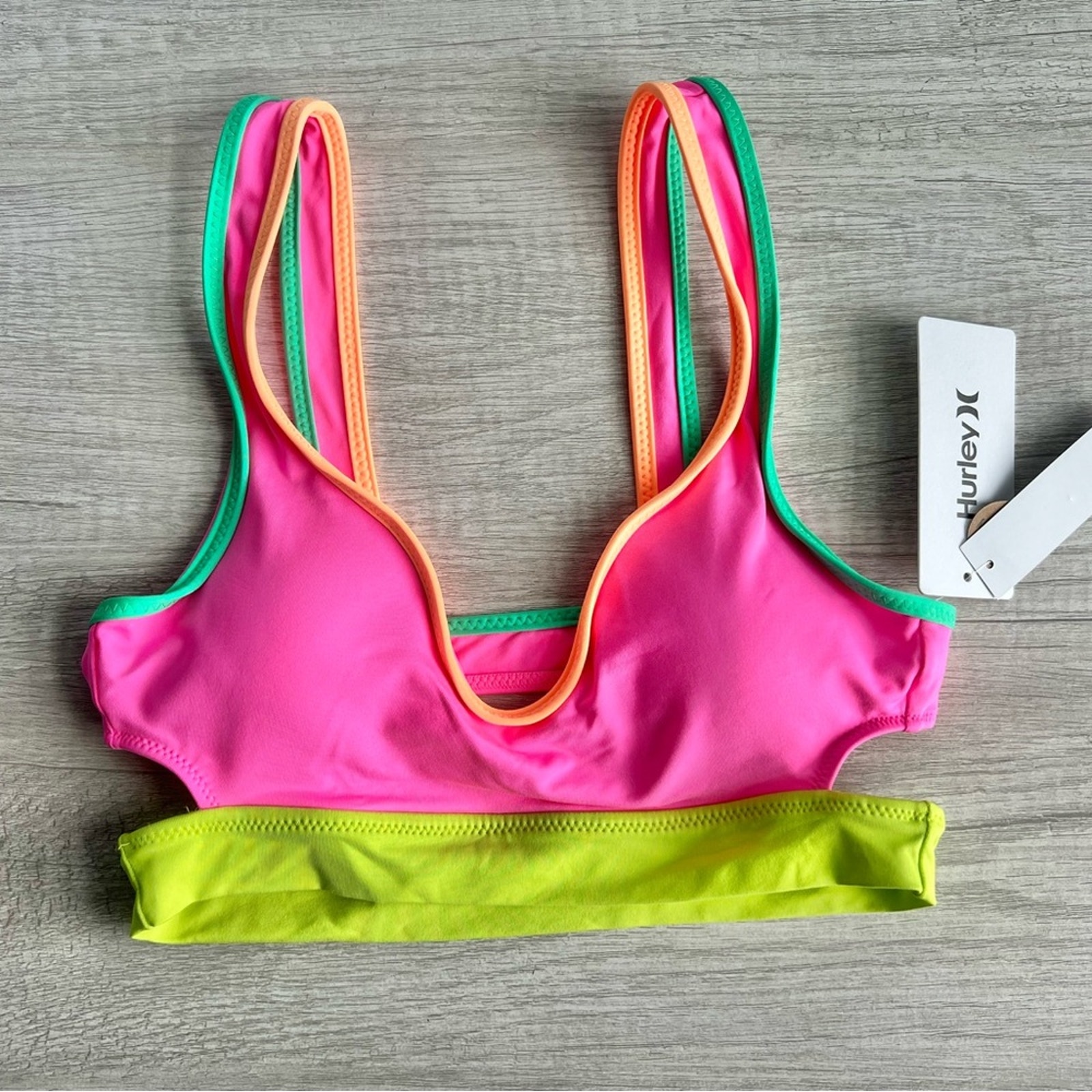 Hurley Juniors' Around The Block Bikini Top Size XS