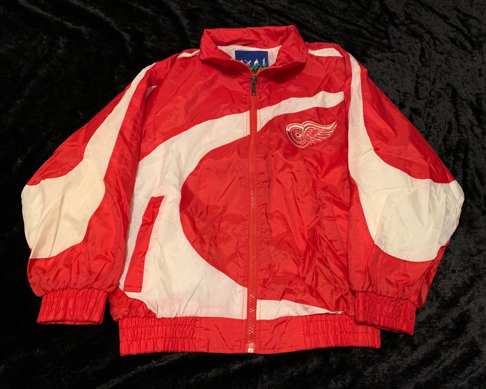 Boys Medium Vintage 90s Detriot Red Wings Windbreaker Jacket