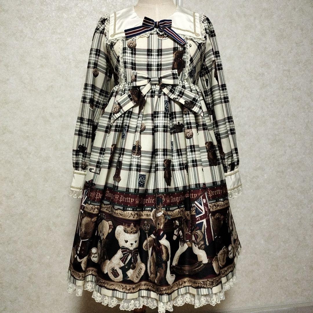 Angelic Pretty British Bear One-Piece Dress Ivory