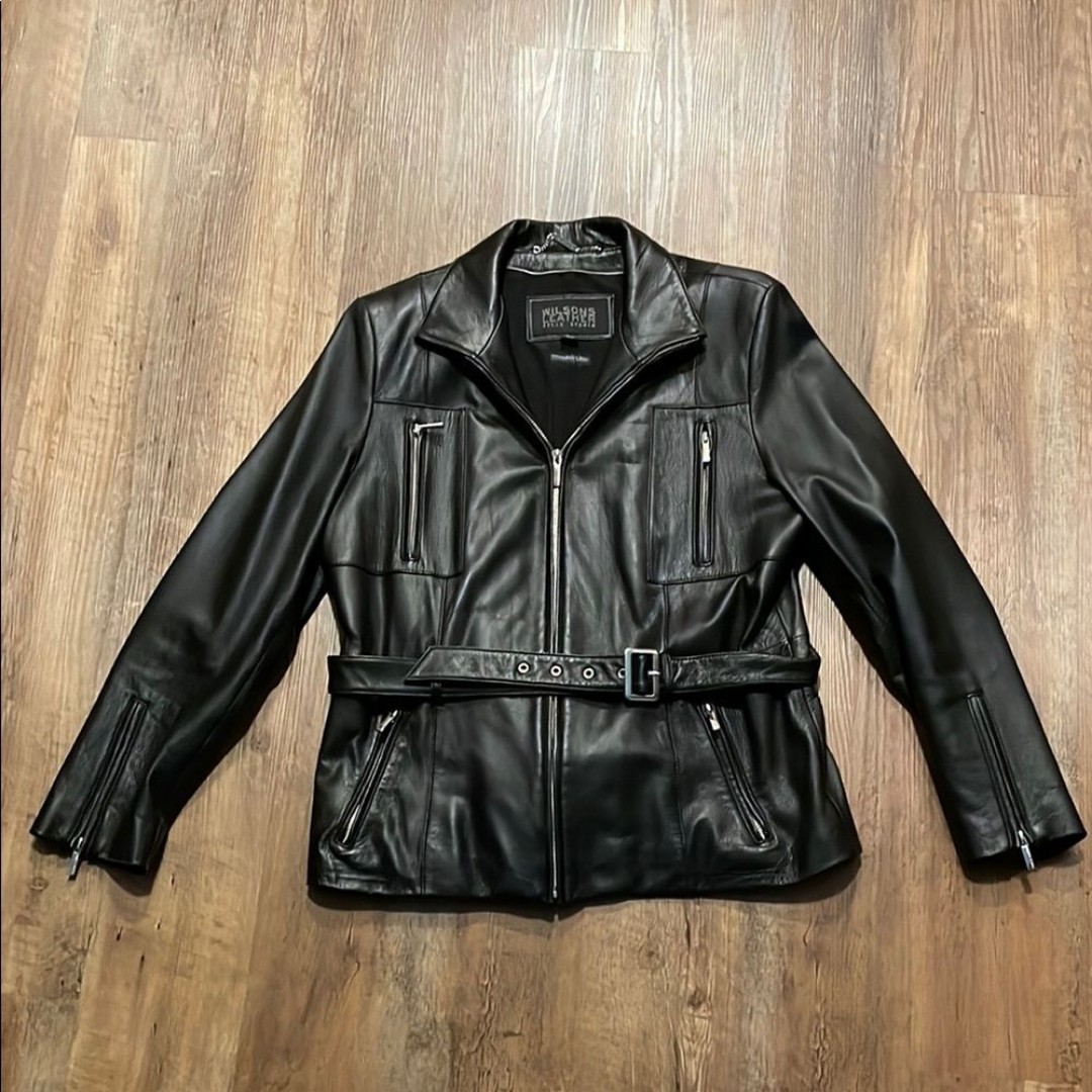 Wilson Leather Pelle Studio Thinsulate Black Leather Jacket Women’s Large