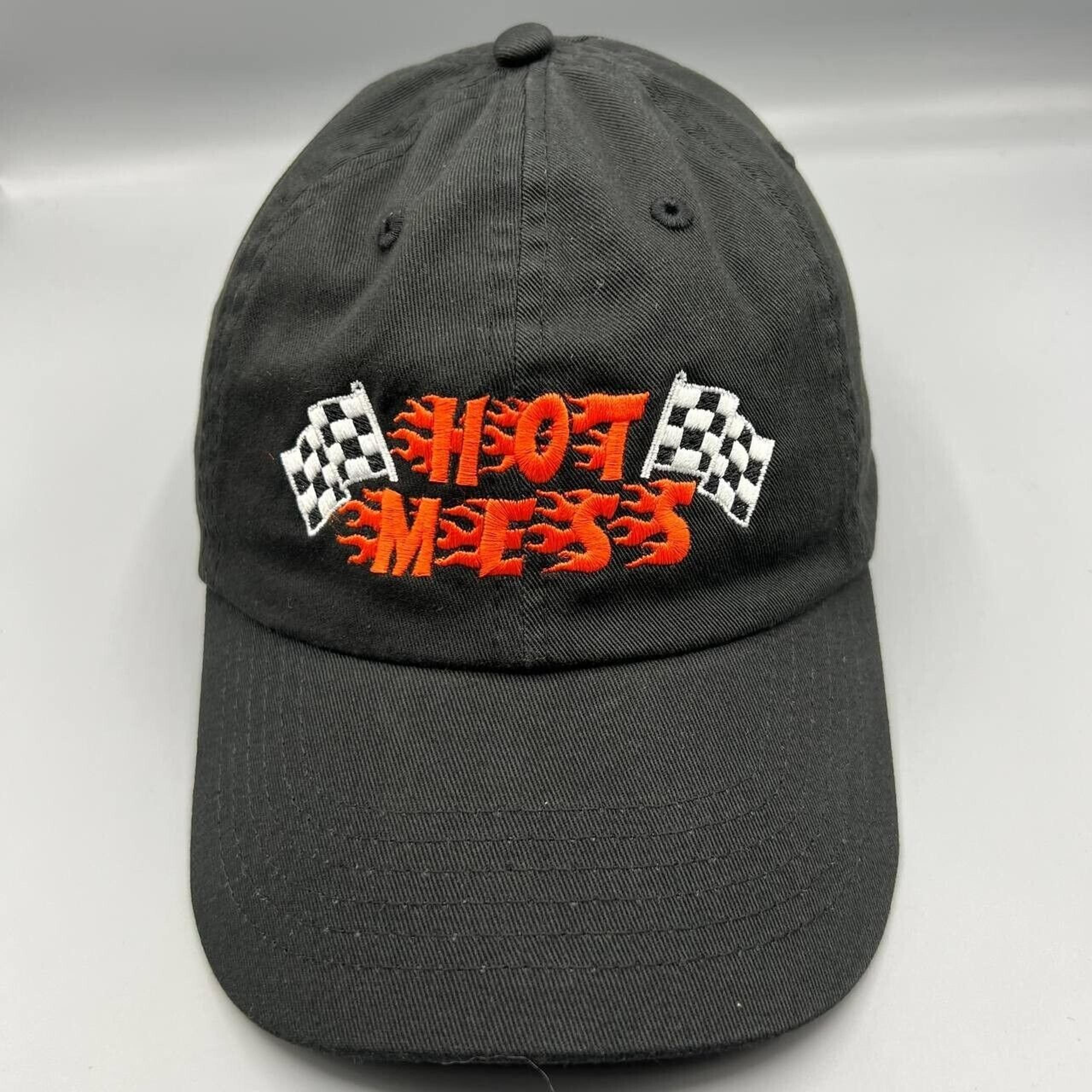 Hot Mess Racing Hat Men Black Urban Outfitters Strap Back Cap New