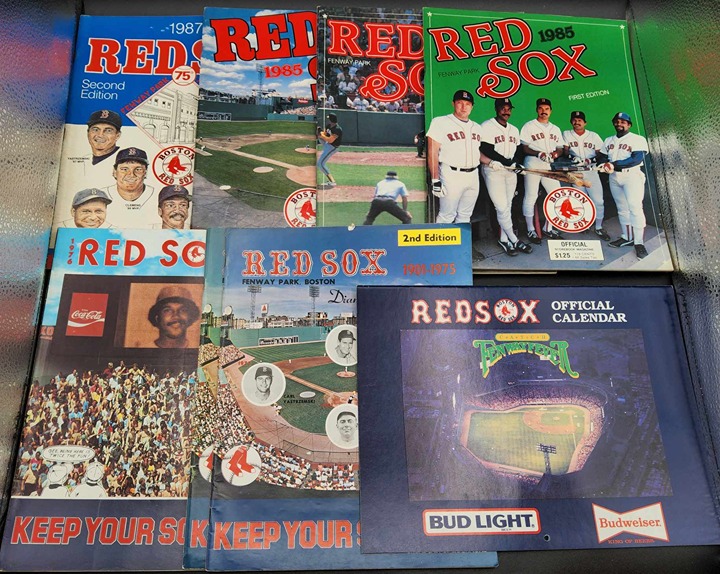 1975-1987 Boston Red Sox Fenway Park Scorebooks & Magazines & 1985 Calendar