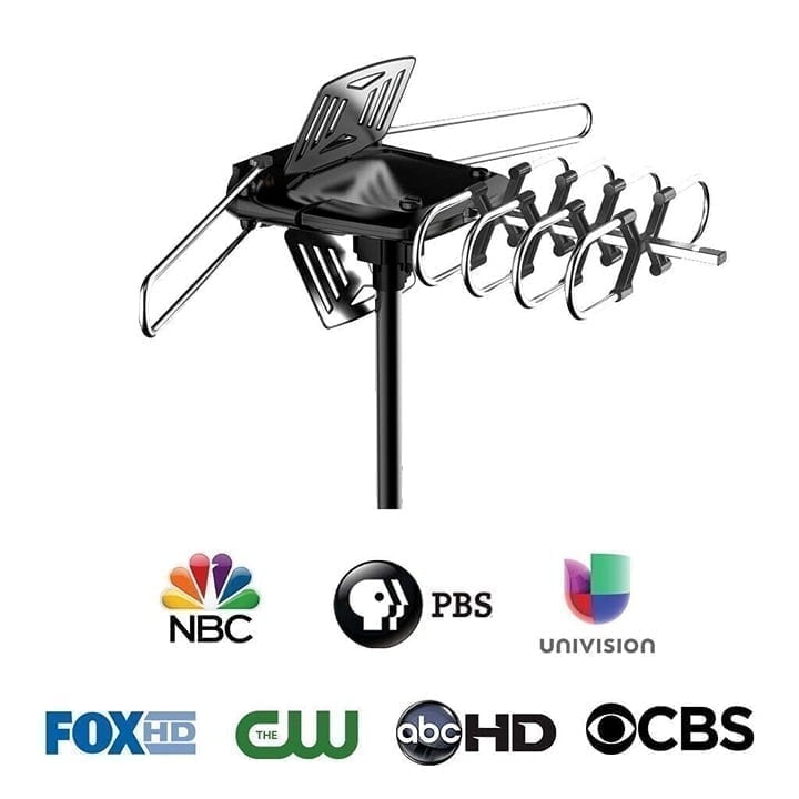 ONN ONA18CH901 HD Outdoor Antenna with 150-Mile Range + Included Pole